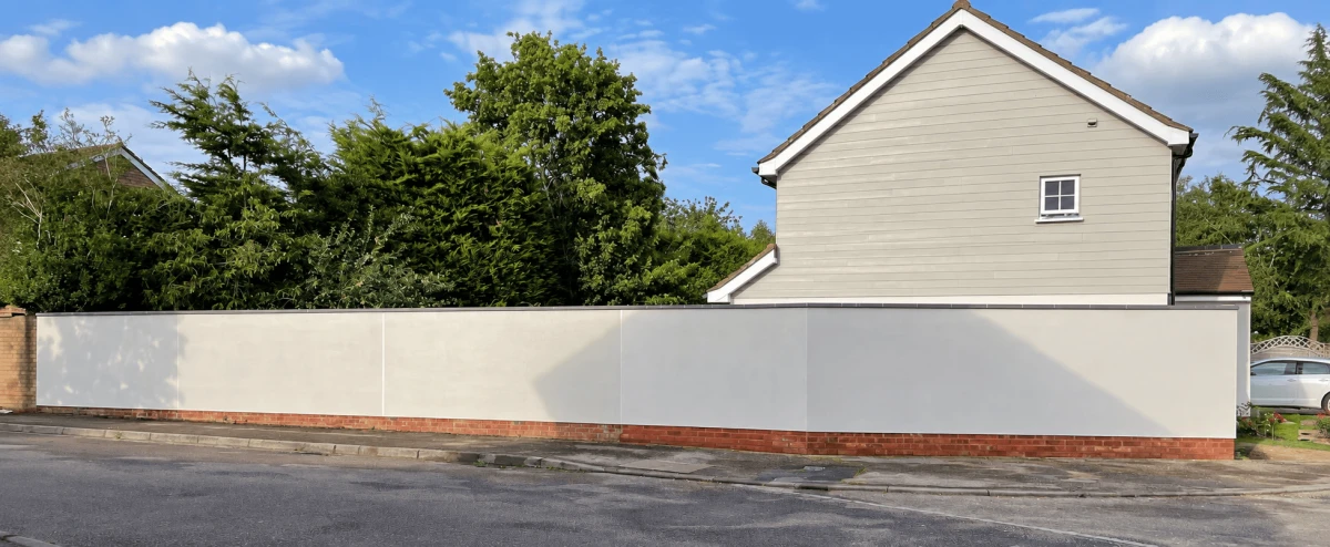 Monocouche Garden Wall Rendering — finished photo